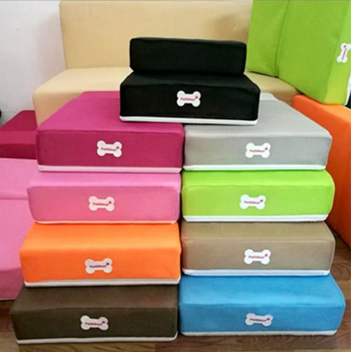 2-step stackable pet stairs in use