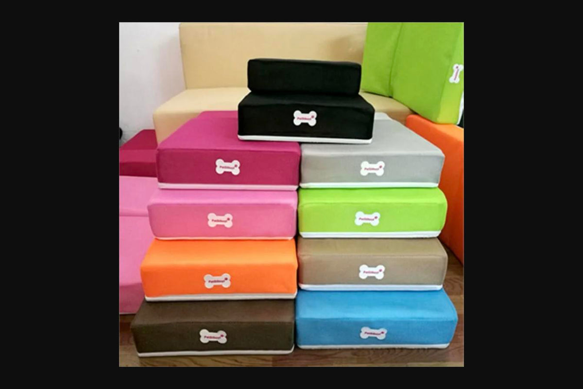 Colorful Foam Pet Stairs - 2 Step Stackable Steps for Dogs & Cats