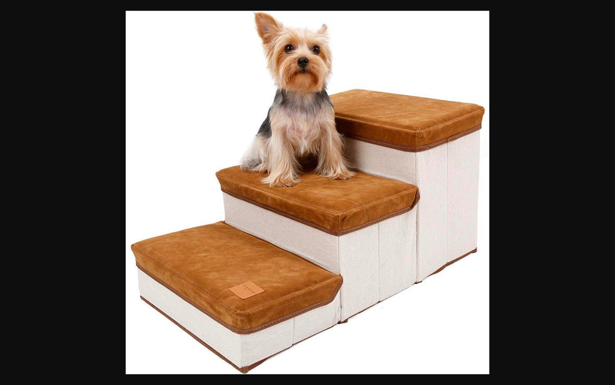 Foldable Storage Pet Stairs with Hidden Compartment