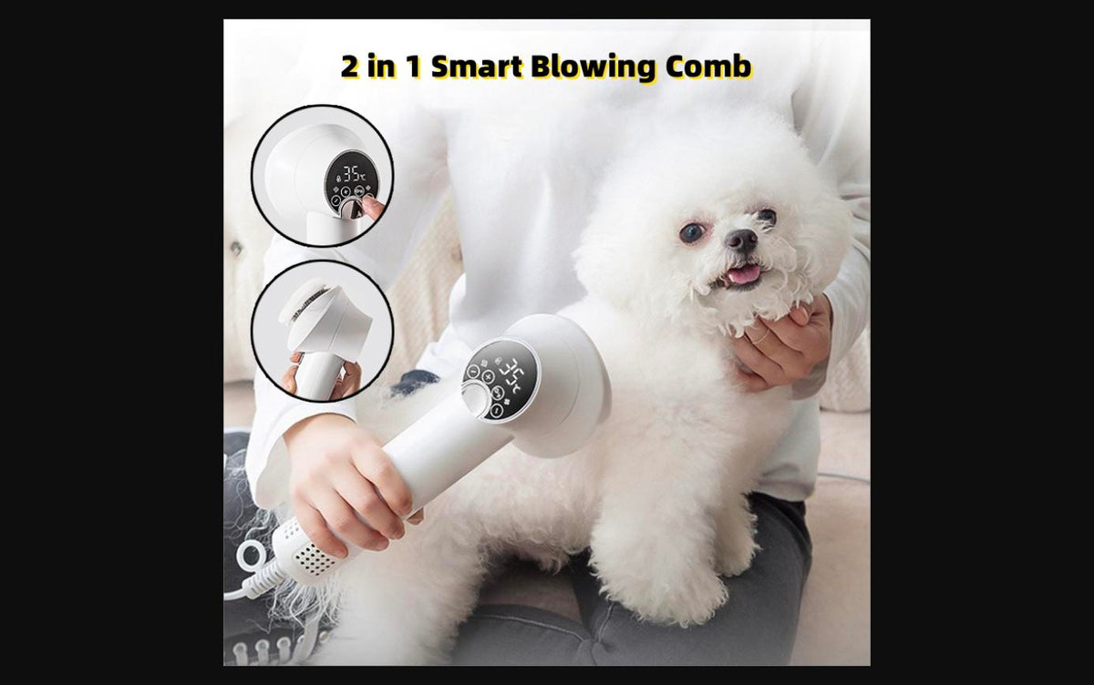Secador de Pelo Silencioso para Mascotas - Secador Inteligente para Perros y Gatos