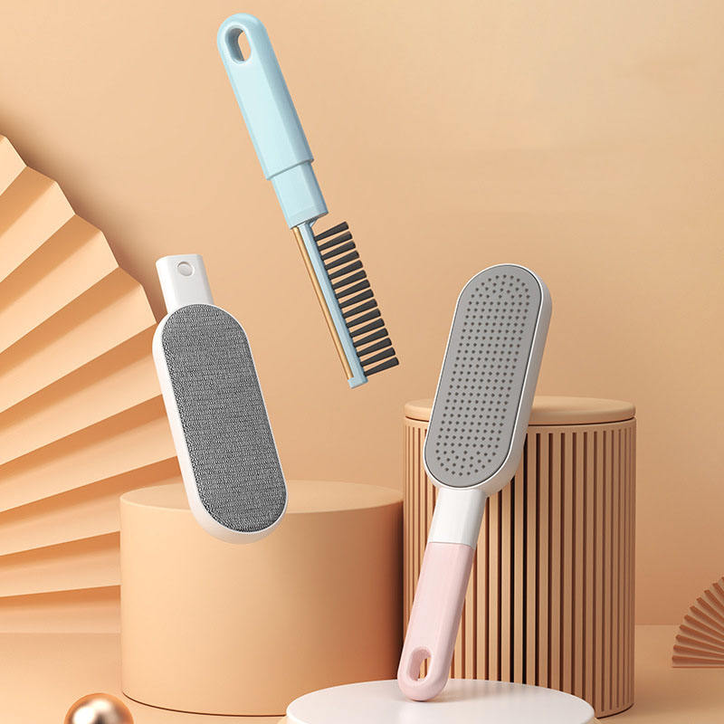 Double-sided reusable pet hair remover brush for car seats, sofas and clothing